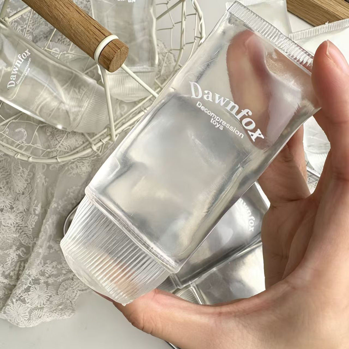 Clear Vaseline Toothpaste Squishy Fidget Toy, Squeeze Decompression Sensory Stress Toy for Kids Adults