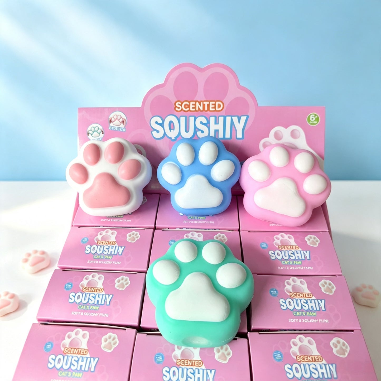 Scented Cat Paw Squishy Toy Soft Squeeze Fidget Stress Relief Toy Cute Kitty Paw Gift For Kids
