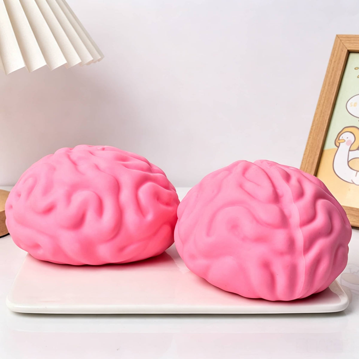 TPR Flour Filled Brain Squishy Toy, Giant Soft Stress Squeeze Fidget Sensory Toy for Adults & Kids