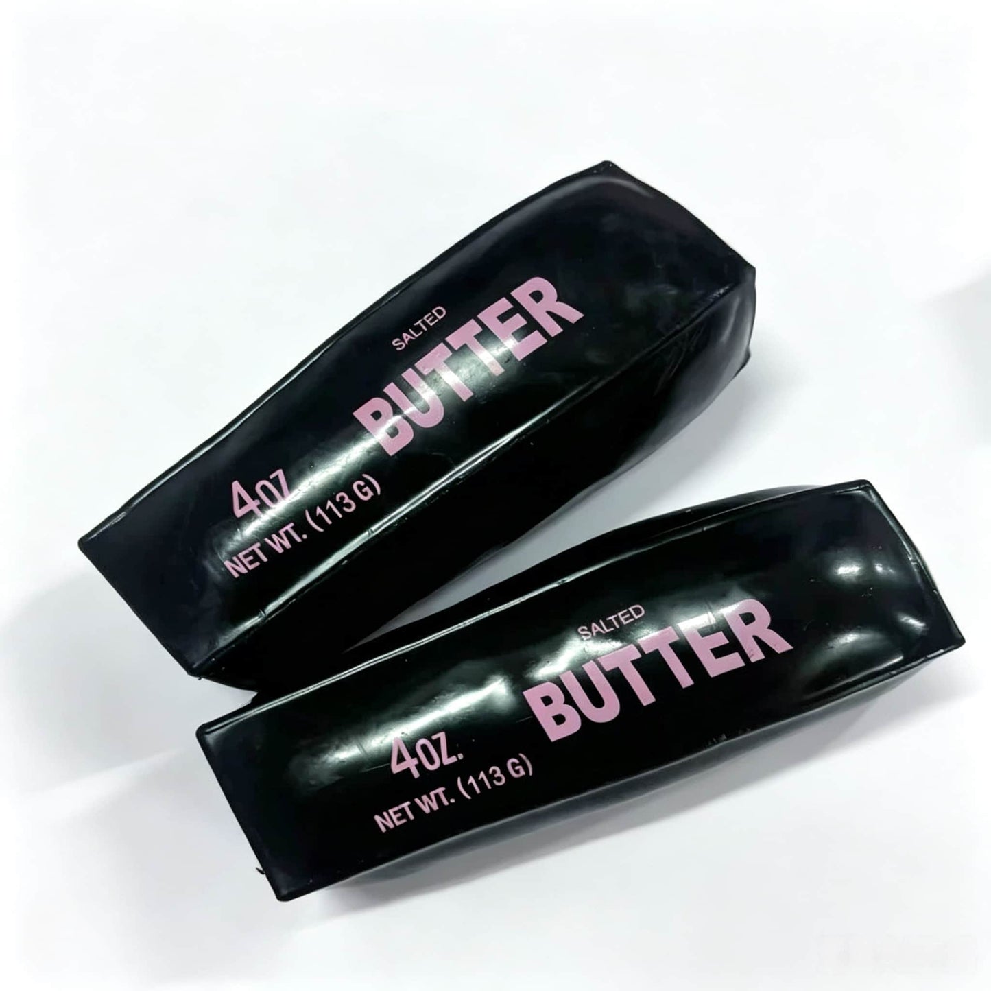 Crunch Butter Squishy Toy, NEW Black Color! 4OZ Simulation Butter Bar Crunchy Squeeze Fidget Sensory Toy, Black / Pink / Mint Blue