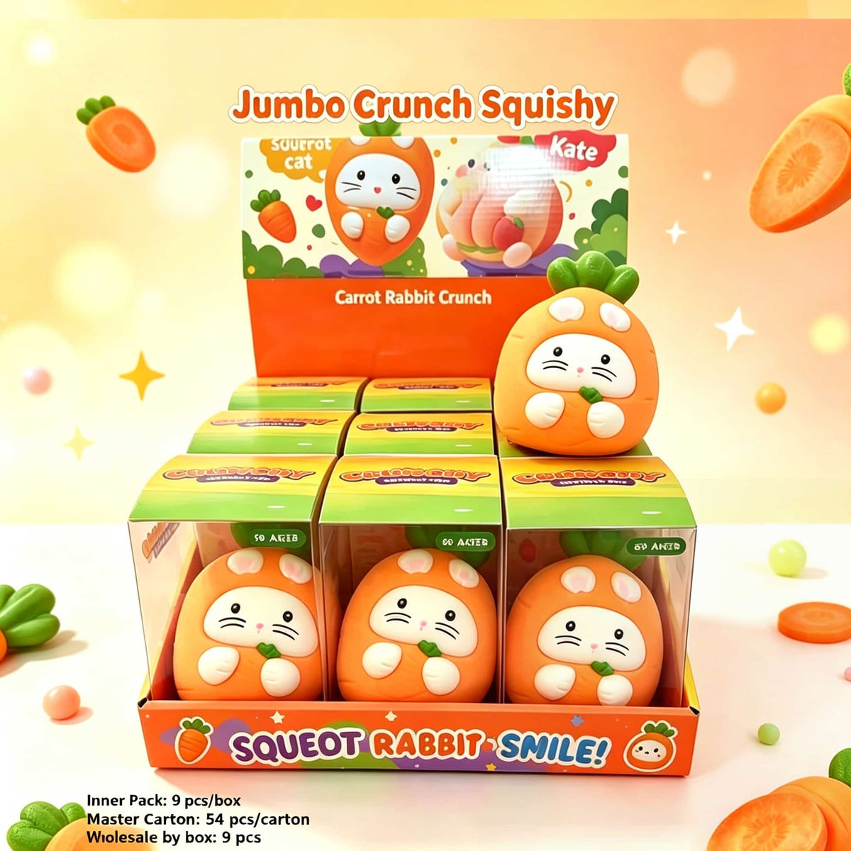 Wholesale Jumbo Crunch Squishy | Bulk Large Crunch Fidget Toys