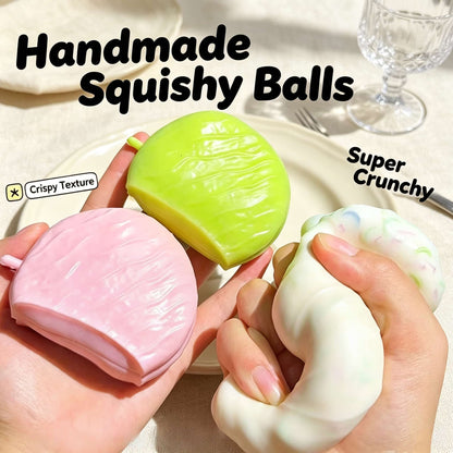 Squishy Pie Fidget Toy, Crunchy Sound Squeeze Toy, Stress Relief Sensory Toy for Kids & Adults, Cute Pie Shape Fidget Squeezing Toy