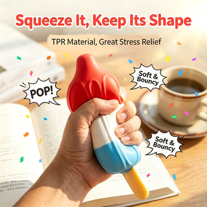 Giant Popsicle Squishy Fidget Toy, 25.5cm Large TPR & Flour Stress Squeeze Toy, Realistic Ice Pop Decompression Fidget for Anxiety Relief