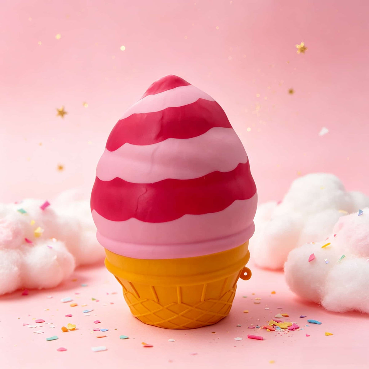 Jumbo Ice‑Cream Squishy Toy, Large Food‑Shaped Squeeze Fidget Toy, Super Soft Slow Rising Sensory Decompression Toy for Stress Relief, Novelty Gift for Kids & Adults