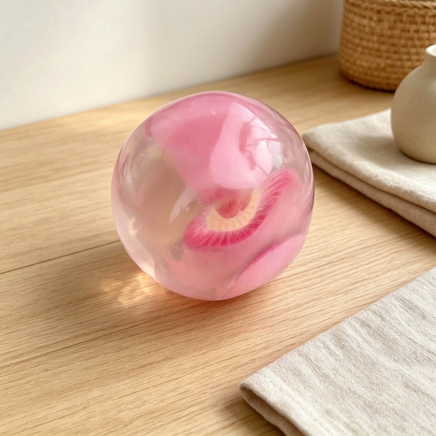 Vaseline Fruit Handmade Ball Squishy, Transparent Jelly Squeeze Fidget Toy, Soft Stress Relief Sensory Toy for Kids & Adults