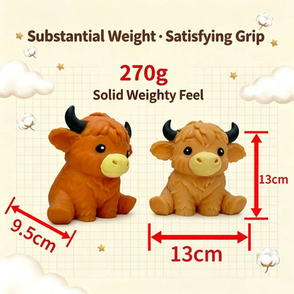 270g Large Highland Cow Squishy Toy, Slow Rebound Stress Relief Squeeze Fidget Toy
