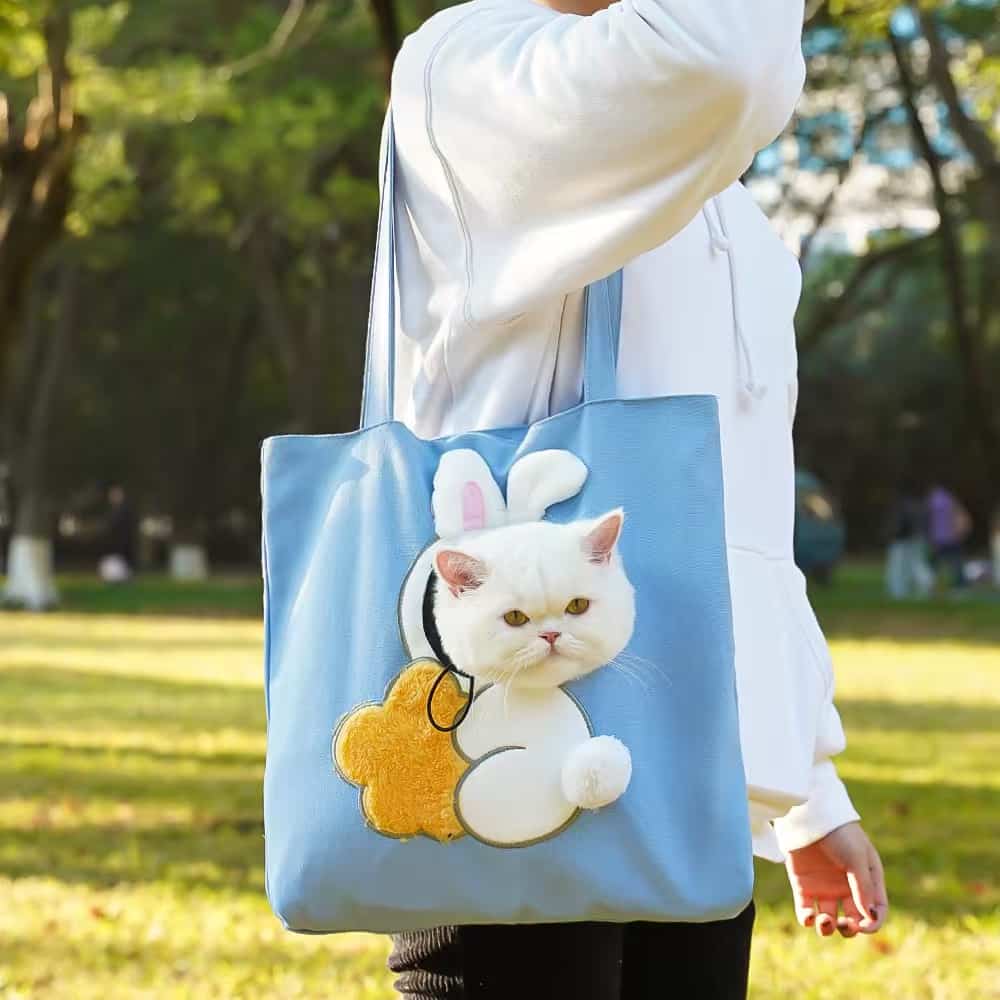 Wholesale Cartoon Animal Pet Tote Bag | 4 Pcs Mixed Styles Bulk Pack, Head Out Cat Carrier