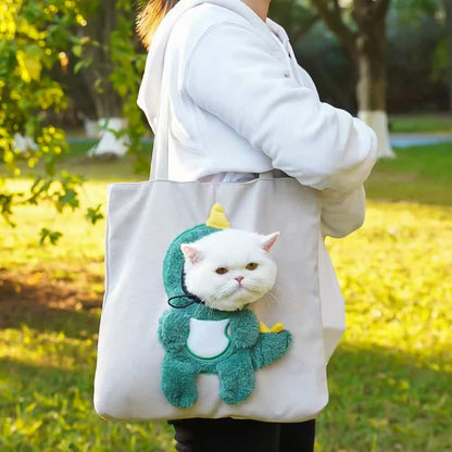 Wholesale Cartoon Animal Pet Tote Bag | 4 Pcs Mixed Styles Bulk Pack, Head Out Cat Carrier