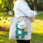 Cute Cartoon Animal Pet Tote Bag, Head Out Breathable Cat Carrier, Portable Canvas Pet Travel Bag for Cats and Small Dogs