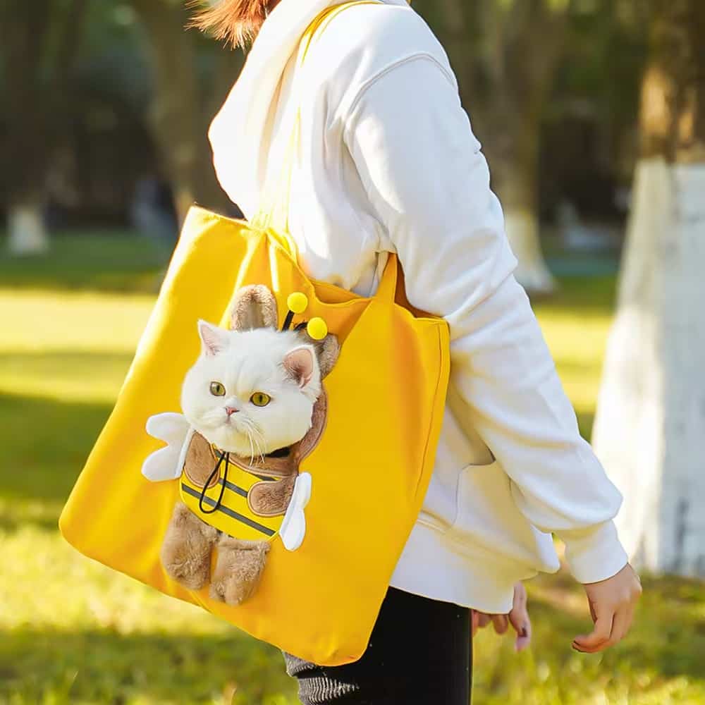 Wholesale Cartoon Animal Pet Tote Bag | 4 Pcs Mixed Styles Bulk Pack, Head Out Cat Carrier