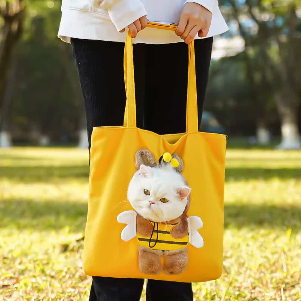 Wholesale Cartoon Animal Pet Tote Bag | 4 Pcs Mixed Styles Bulk Pack, Head Out Cat Carrier