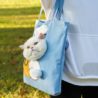 Wholesale Cartoon Animal Pet Tote Bag | 4 Pcs Mixed Styles Bulk Pack, Head Out Cat Carrier