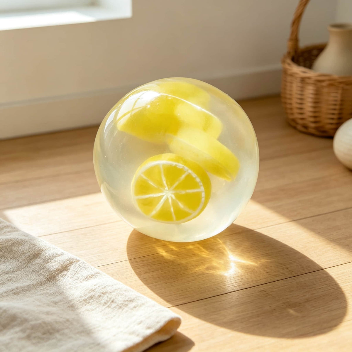 Vaseline Fruit Handmade Ball Squishy, Transparent Jelly Squeeze Fidget Toy, Soft Stress Relief Sensory Toy for Kids & Adults