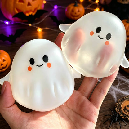 Stretchy Vaseline‑Texture Ghost Squishy, Moldable Stress Relief Fidget Toy for Halloween