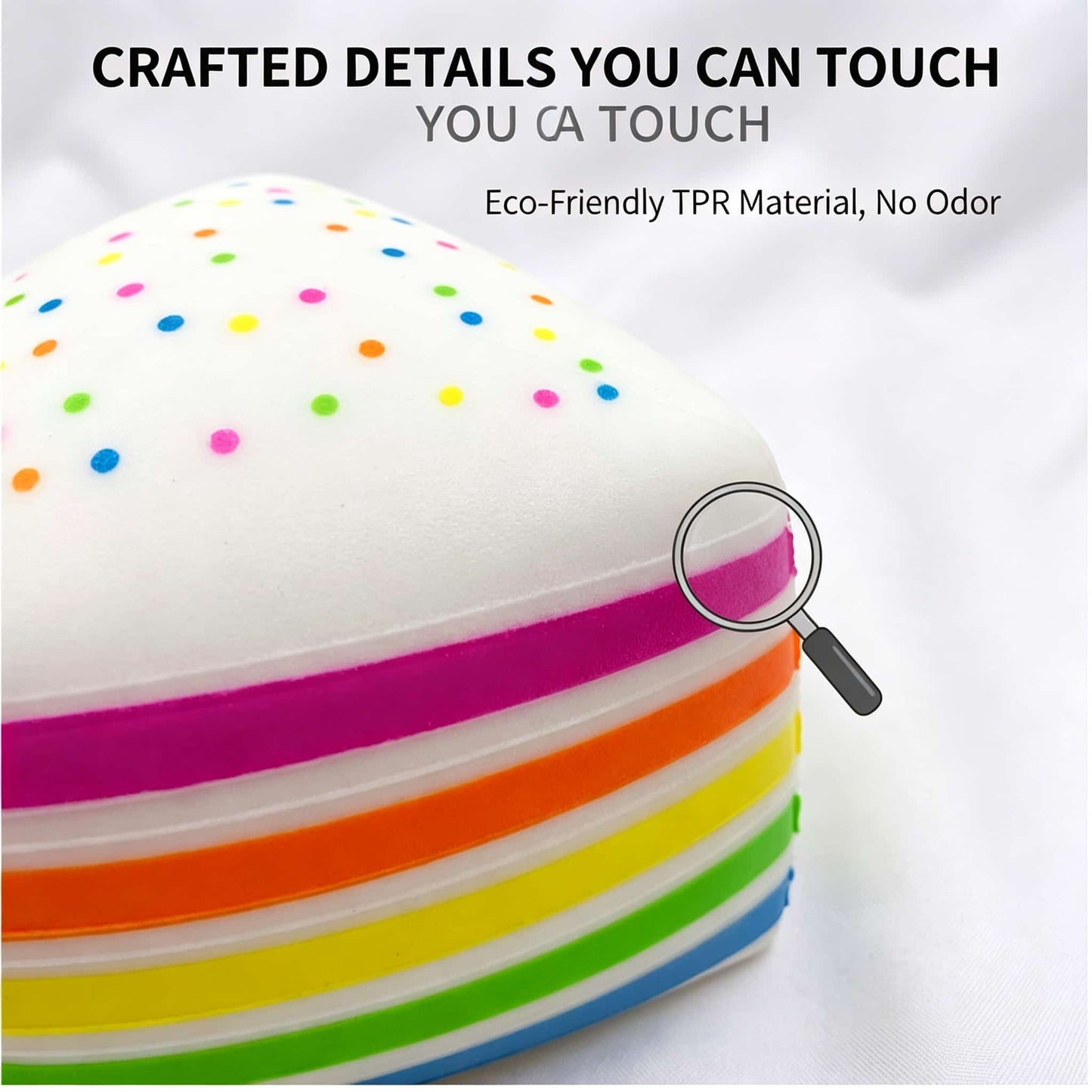 Giant Layer Cake Squishy Fidget Toy, 14.5cm Large TPR Flour‑Filled Stress Relief Squeeze Toy for Kids & Adults