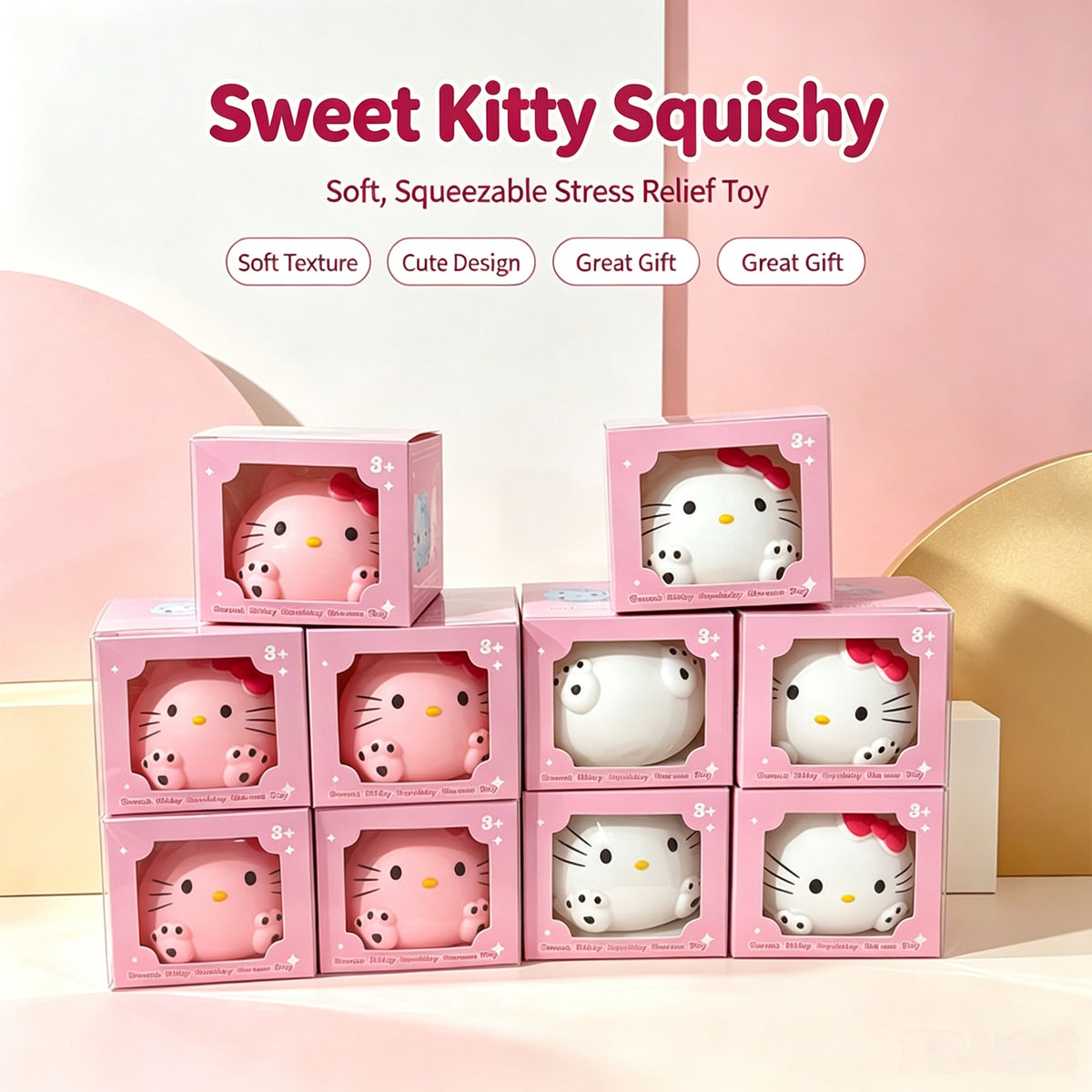 Jumbo Sweet Kitty kawaii Cat Squishy | Large Slow Rising Soft Stress Relief Fidget Toy
