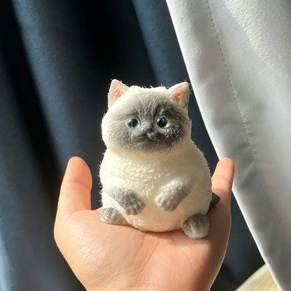 Realistic Fluffy Cat kitty Squishy  Siamese Cat orange cat| Soft Squeeze Stress Relief Fidget Toy