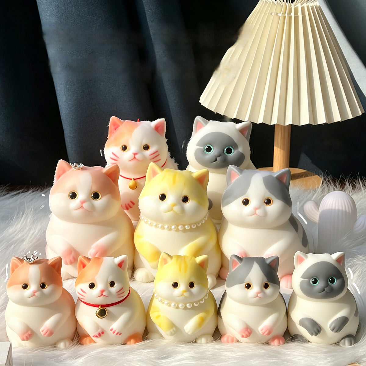 Realistic Fluffy Cat kitty Squishy  Siamese Cat orange cat| Soft Squeeze Stress Relief Fidget Toy