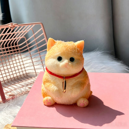 Realistic Fluffy Cat kitty Squishy  Siamese Cat orange cat| Soft Squeeze Stress Relief Fidget Toy