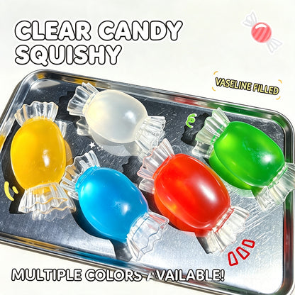 Clear Candy Squishy Toy, Vaseline Filled Non‑Rebound Decompression Fidget Squeeze Toy, TPR Stress Relief Squeeze Ball for Kids Adults