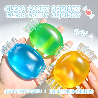 Clear Candy Squishy Toy, Vaseline Filled Non‑Rebound Decompression Fidget Squeeze Toy, TPR Stress Relief Squeeze Ball for Kids Adults