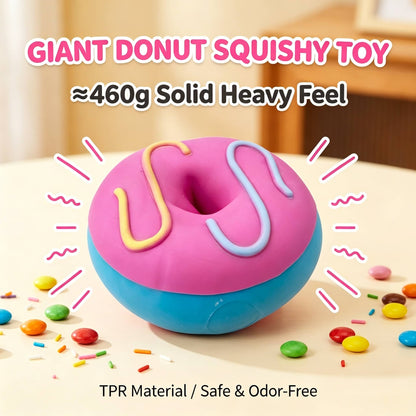 Giant Donut Squishy Toy, Large TPR Stress Relief Squeeze Fidget Toy