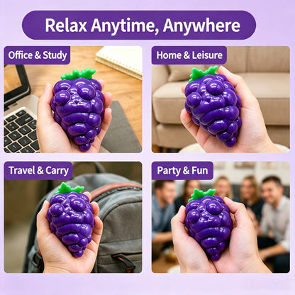 Crunchy Grape Fidget Squeeze Toy, Satisfying Crinkle Sound Sensory Stress Relief Ball for Kids Adults, Portable Anti‑Anxiety Fidget Toy