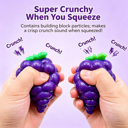 Crunchy Grape Fidget Squeeze Toy, Satisfying Crinkle Sound Sensory Stress Relief Ball for Kids Adults, Portable Anti‑Anxiety Fidget Toy