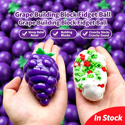 Crunchy Grape Fidget Squeeze Toy, Satisfying Crinkle Sound Sensory Stress Relief Ball for Kids Adults, Portable Anti‑Anxiety Fidget Toy