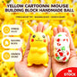 Crunchy Pikachu Building‑Block Squish Ball, Mouldable Slow‑Rebound Stress Squeeze Fidget Toy for Wholes
