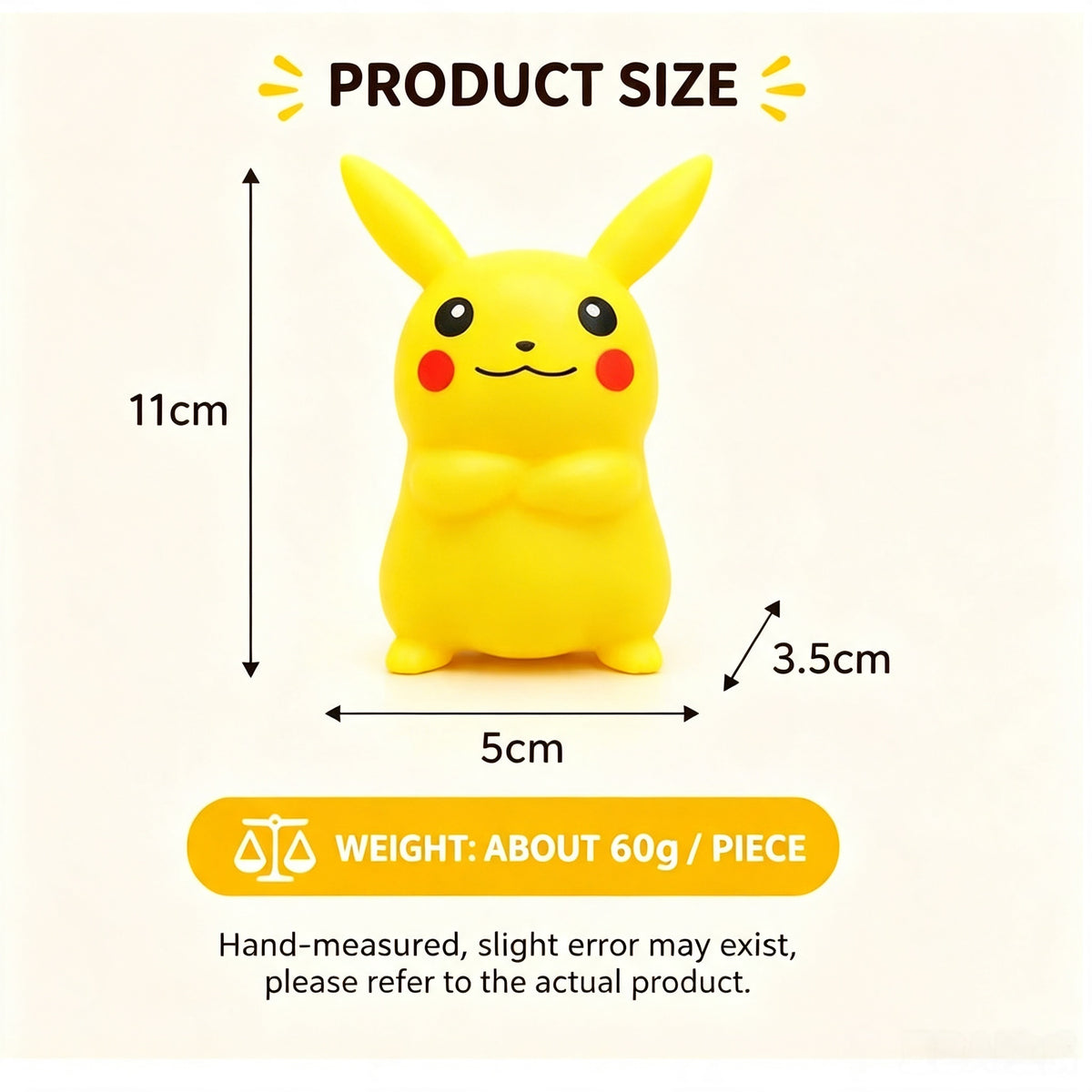 Crunchy Pikachu Building‑Block Squish Ball, Mouldable Slow‑Rebound Stress Squeeze Fidget Toy for Wholes