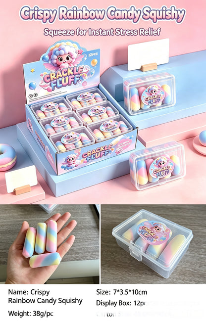 Crispy Crunch Squishy Set | Donut, Cake Pop, Rainbow Candy, Chocolate &amp; Kitty Paw Crackle Squeeze Toy