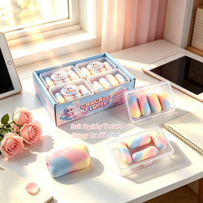 Crispy Crunch Squishy Set | Donut, Cake Pop, Rainbow Candy, Chocolate &amp; Kitty Paw Crackle Squeeze Toy