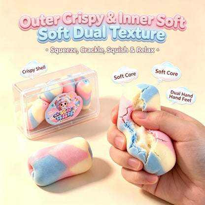 Crispy Crunch Squishy Set | Donut, Cake Pop, Rainbow Candy, Chocolate &amp; Kitty Paw Crackle Squeeze Toy