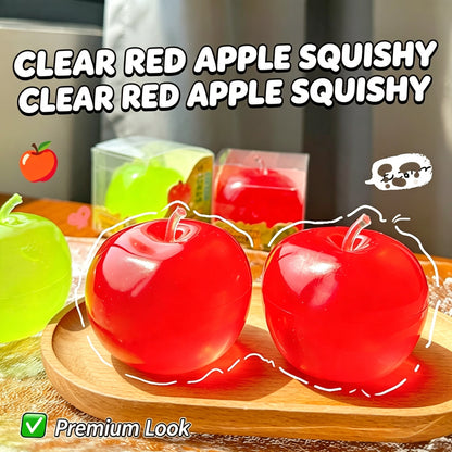 Clear Apple Squishy Fidget Toy, Non‑Rebound TPR Stress Relief Squeeze Toy, 5cm Cute Fruit Decompression Toy for Kids Adults