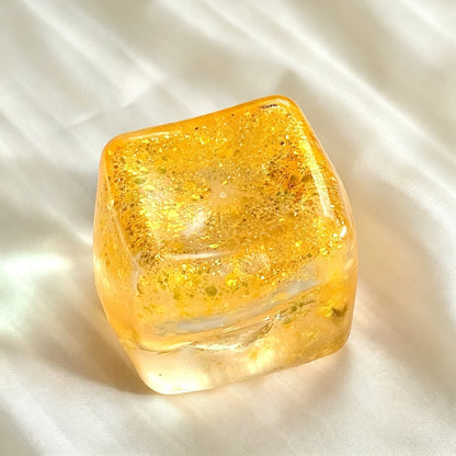 Glitter Ice Cube Maltose Squishy, Clear Soft Slow Rising Stress Relief Fidget Toy
