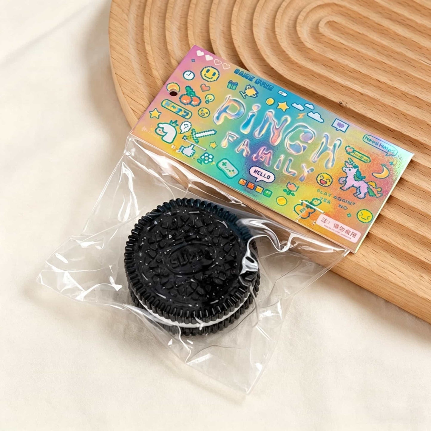 Oreo‑Style Cookie Squishy Toy, Soft TPR Stress Relief Squeeze Fidget Toy