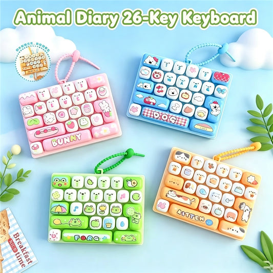 Pop It Keyboard Fidget Keychain | Cartoon Animal Stress Relief Toy