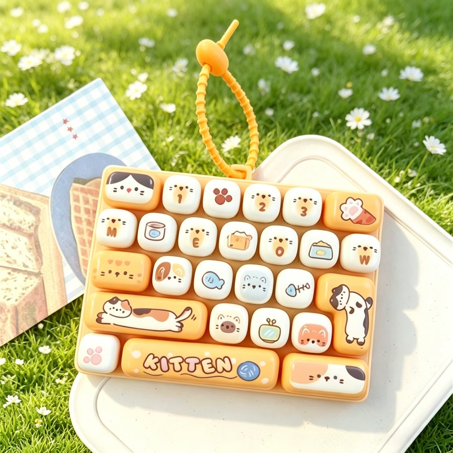 Pop It Keyboard Fidget Keychain | Cartoon Animal Stress Relief Toy