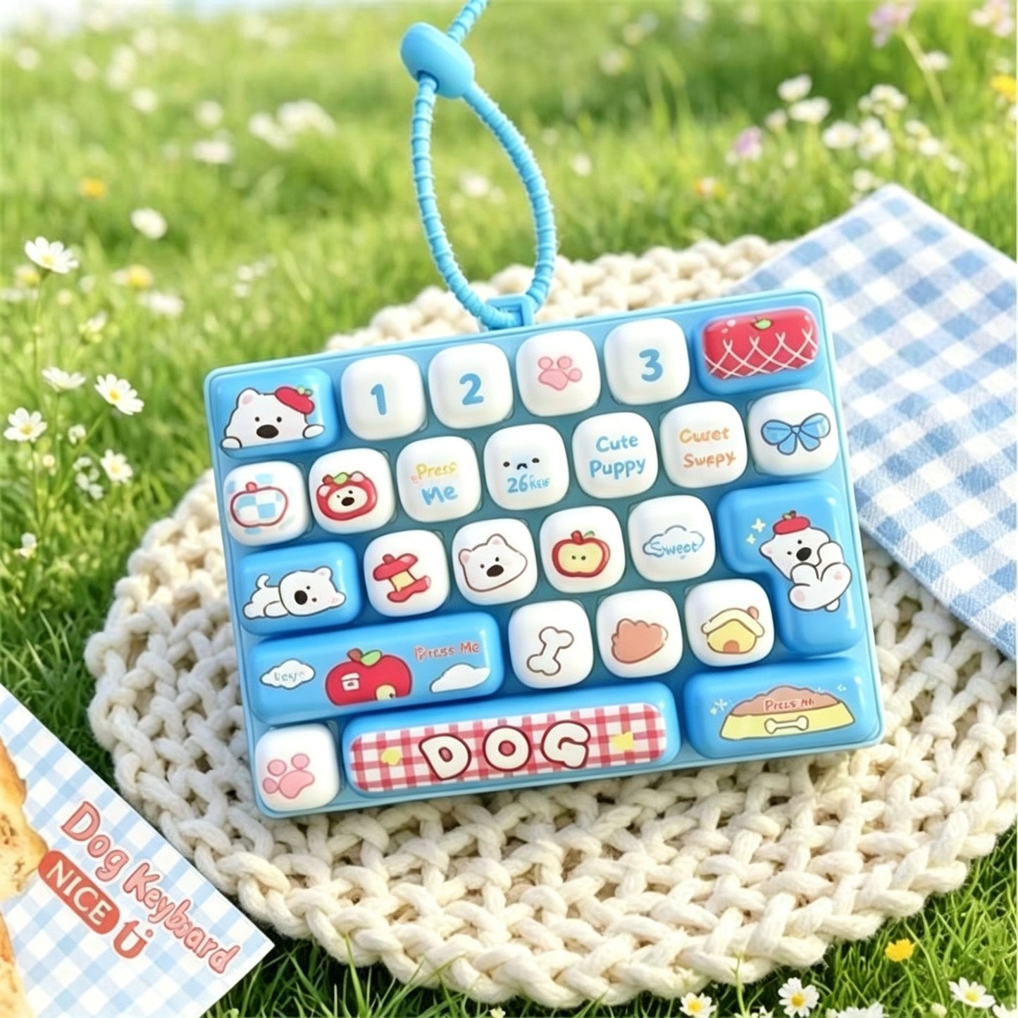 Pop It Keyboard Fidget Keychain | Cartoon Animal Stress Relief Toy