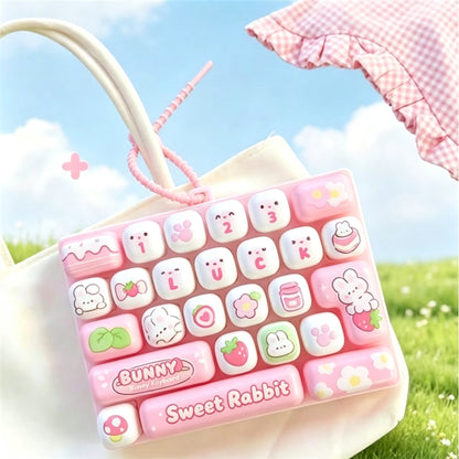 Pop It Keyboard Fidget Keychain | Cartoon Animal Stress Relief Toy