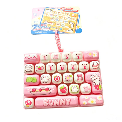 Pop It Keyboard Fidget Keychain | Cartoon Animal Stress Relief Toy