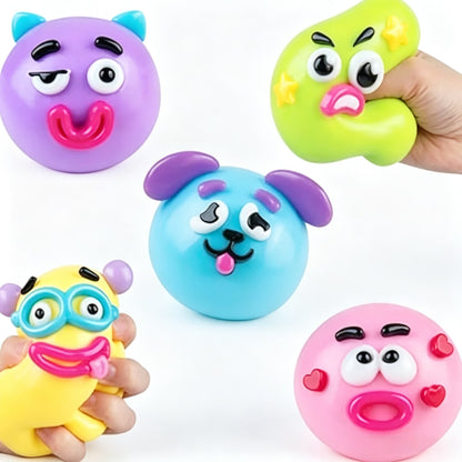 Smushers Funny Face Squishy Toy, Squeeze Deformation Stress Relief TPR Fidget Toy for Kids Adults