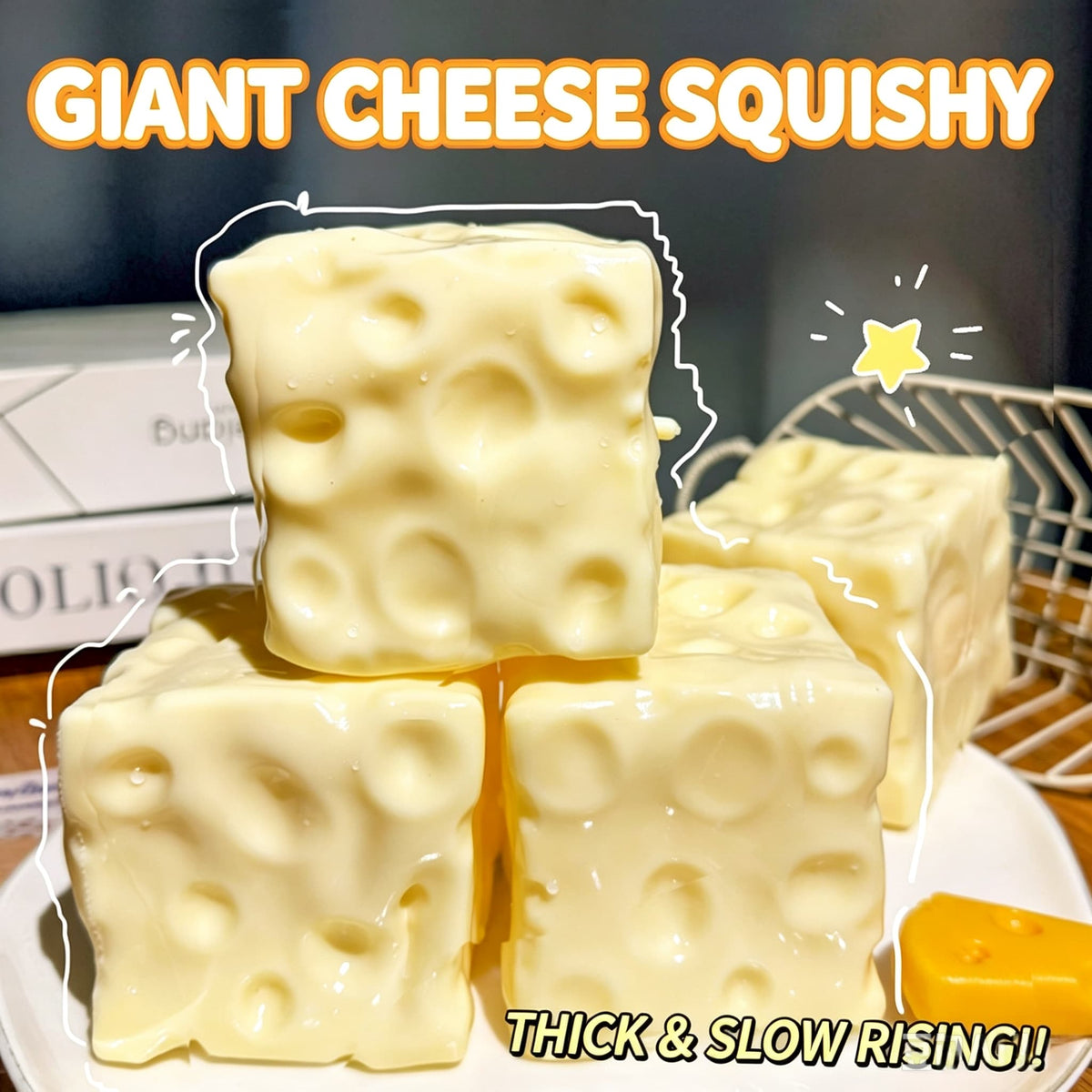 Vaseline Cheese Squishy, Super Soft Non‑Springy Stress Relief Fidget Toy