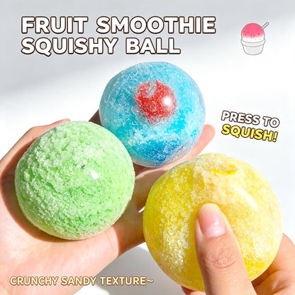 Fruit Smoothie Squishy Ball, Crunchy Snow Squeeze Toy, TPR Non‑Rebound Fidget Stress Ball, 6cm Decompression Squeeze Toy for Kids Adults