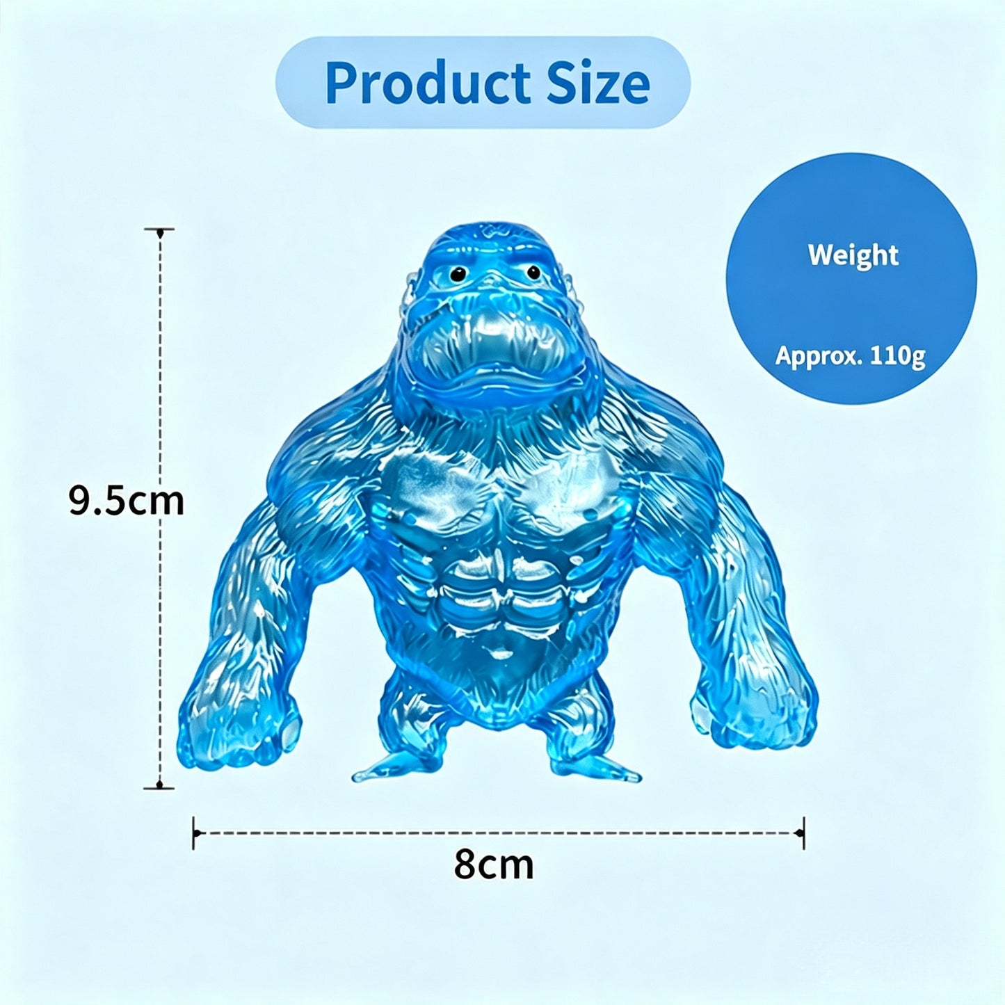 Maltose Gorilla Squishy Fidget Toy, Stretchy TPR Squeeze Stress Relief Vent Toy for Kids Adults