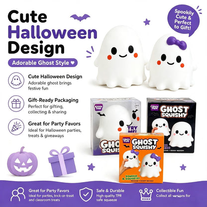 Giant Cute Ghost Squishy Toy, Large Slow‑Rising Soft Squeeze Stress Relief Toy 15cm With Gift Box