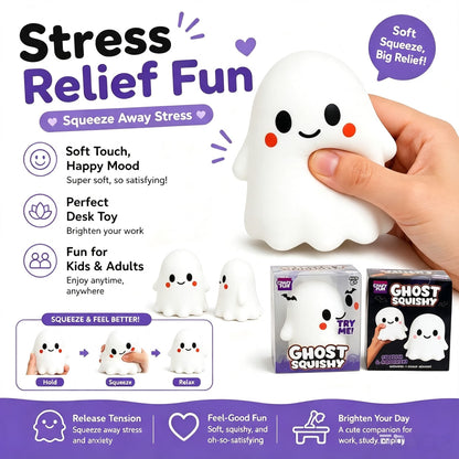 Giant Cute Ghost Squishy Toy, Large Slow‑Rising Soft Squeeze Stress Relief Toy 15cm With Gift Box
