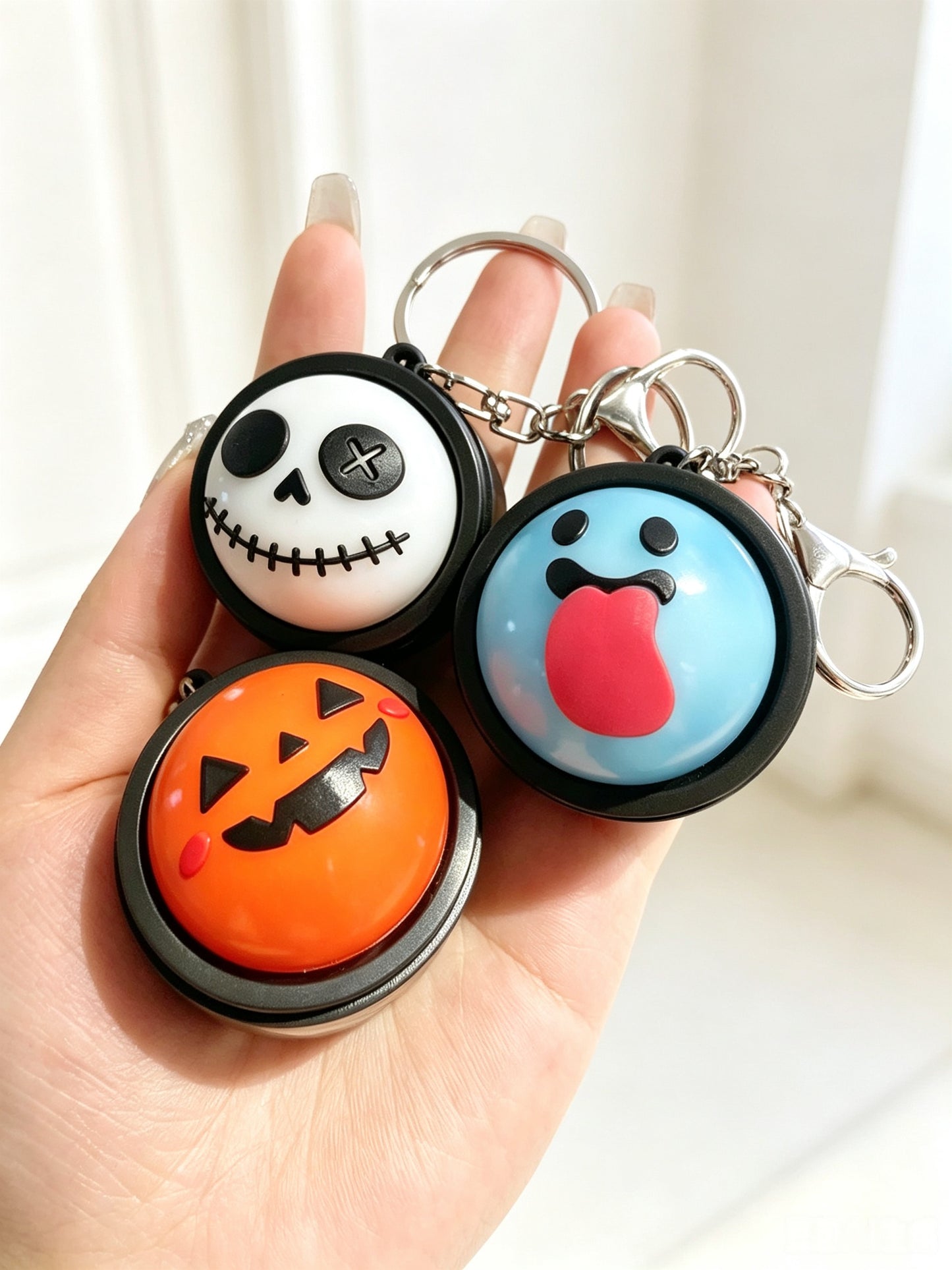 Halloween Mini Pop‑it Keychain Fidget Stress Relief Toy
