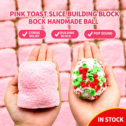 Crunchy Toast Slice Building‑Block Squish Ball, Mouldable Slow‑Rebound Stress Squeeze Fidget Toy Wholesale Bulk Order